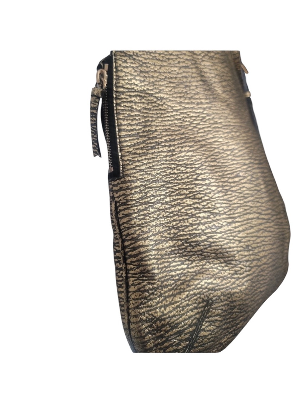 YVES SAINT LAURENT Metallic Gold Textured Leather Hobo Bag - Archival YSL - Picture 15 of 15